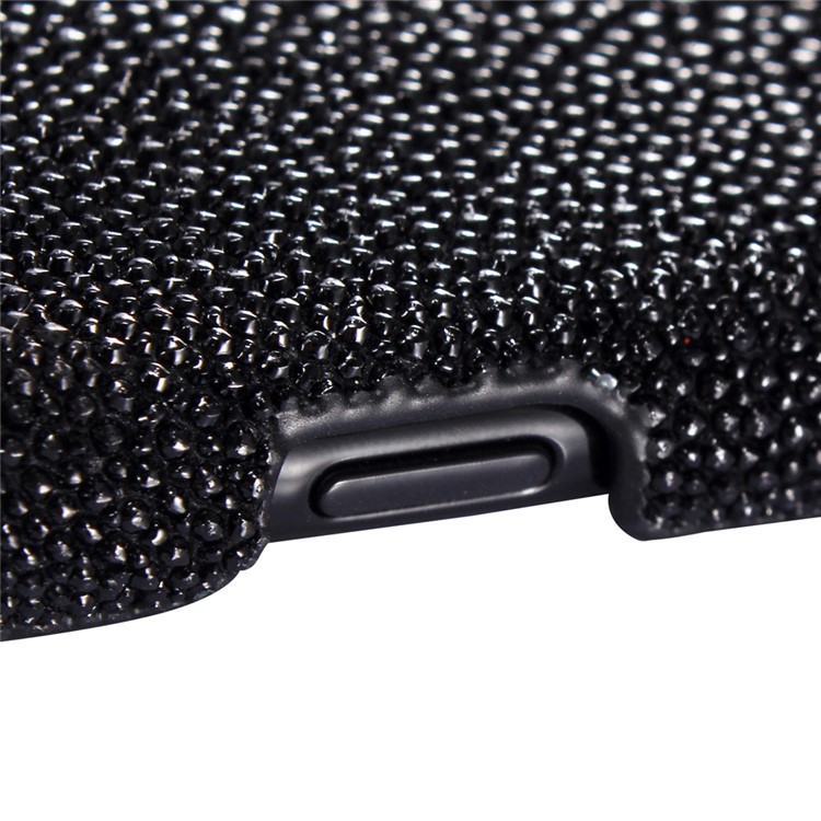 I-IDEA Pearl Fish Skin Genuine Leather Coated PC Back Case for iPhone 7 4.7 Inch - Black-6