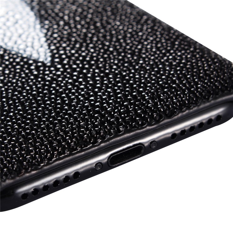 I-IDEA Pearl Fish Skin Genuine Leather Coated PC Back Case for iPhone 7 4.7 Inch - Black-7