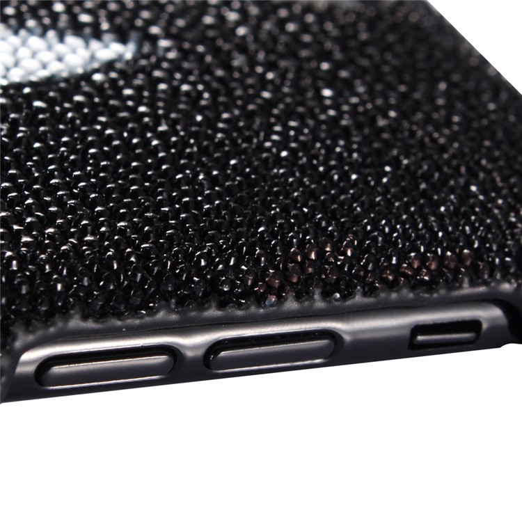 I-IDEA Pearl Fish Skin Genuine Leather Coated PC Back Case for iPhone 7 4.7 Inch - Black-8