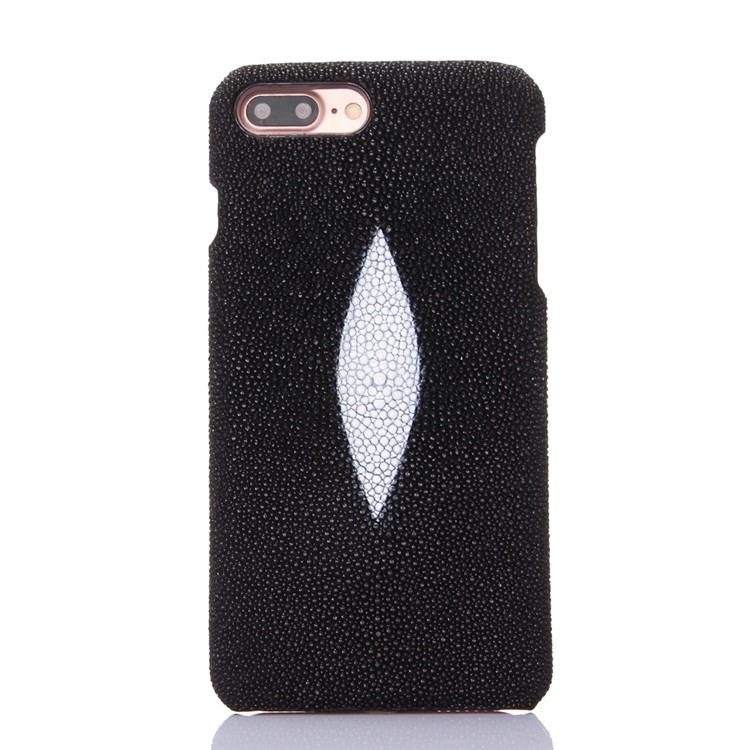 I-IDEA Natural Real Pearl Fish Leather Coated PC Back Case for iPhone 7 Plus 5.5 - Black-1
