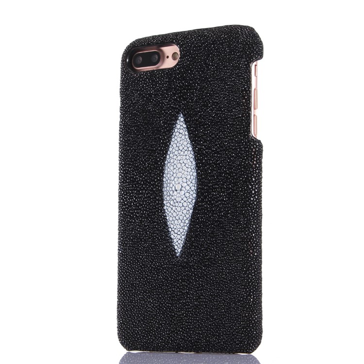 I-IDEA Natural Real Pearl Fish Leather Coated PC Back Case for iPhone 7 Plus 5.5 - Black-2