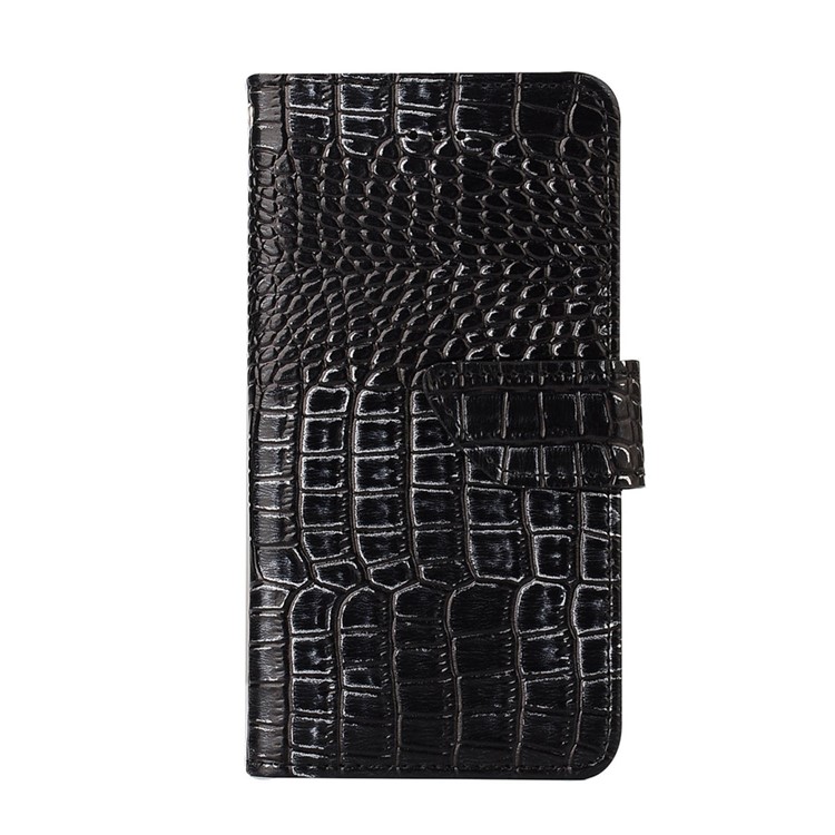 Crocodile Texture Leather Wallet Phone Case for iPhone 7 with Stand - Black-1