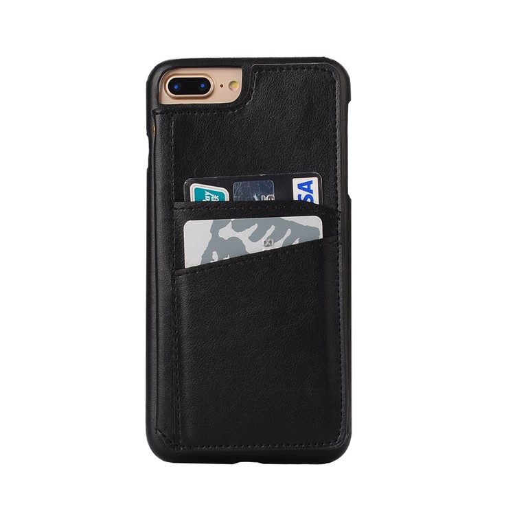 Multi-slot Leather Coated PC Hard Mobile Phone Case for iPhone 7 Plus - Black-2