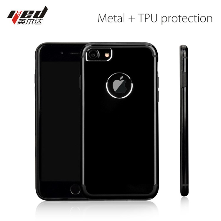 YED Defender Series Drop-proof Metal + TPU Back Case for iPhone 7 4.7 Inch - Black-1