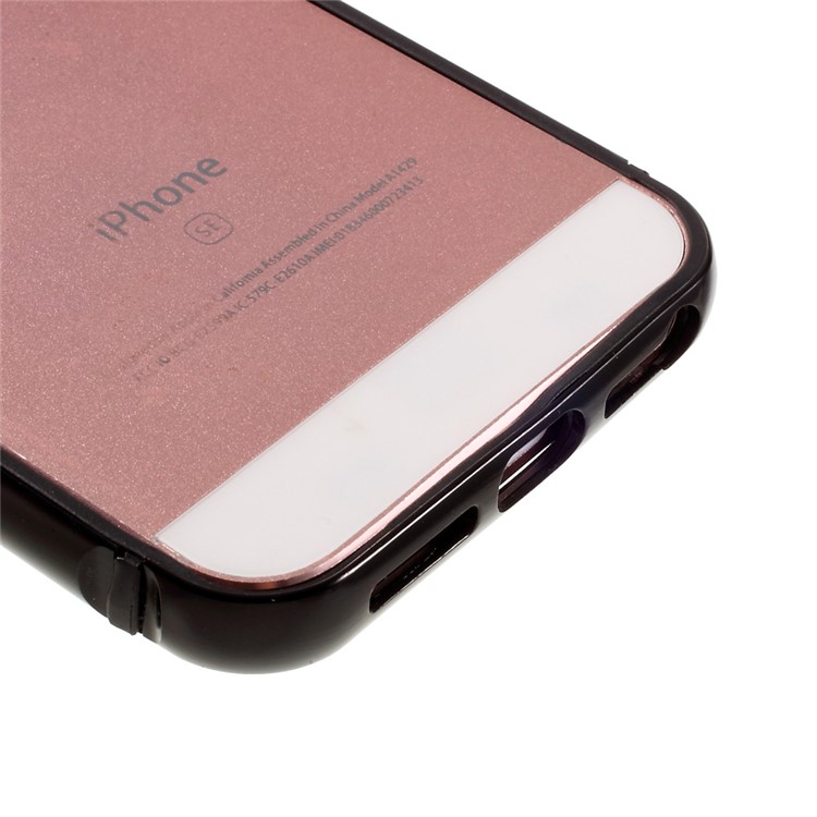 SULADA TPU + Metal Mobile Phone Bumper for iPhone SE 5s 5 - Black-5