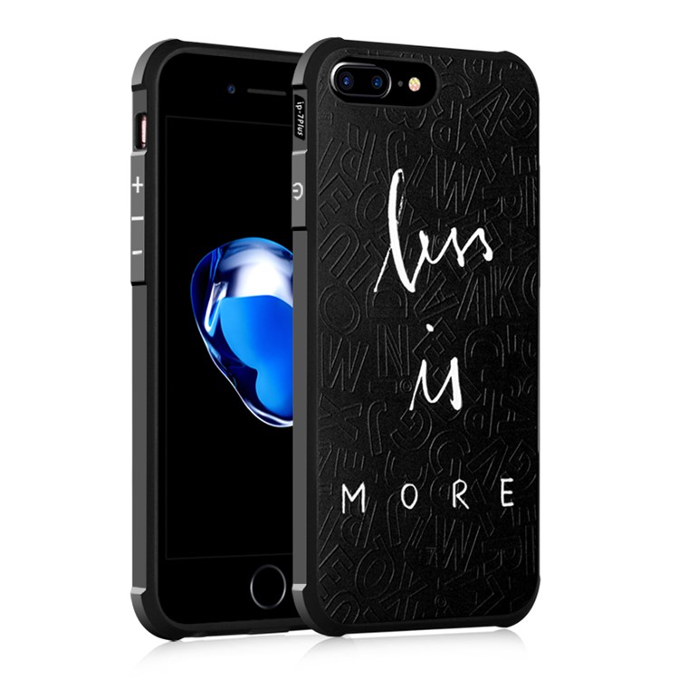 Embossment Wrapped Edges TPU Phone Case for iPhone 7 Plus 5.5 - Less Is More-1