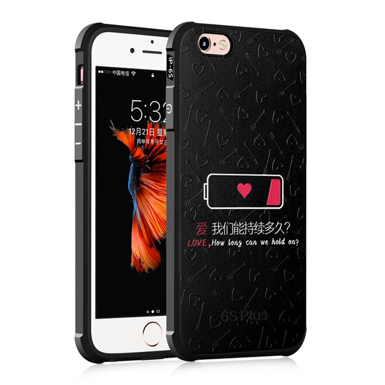 Wrapped Edges Embossment TPU Case for iPhone 6s 6 4.7 - Love How Long Can We Hold On-1