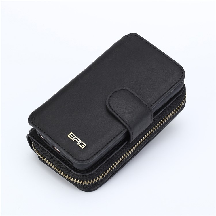 BRG Multi-function Wallet Detachable Phone Case for iPhone SE/5s/5 with Stand and Handle - Black-11