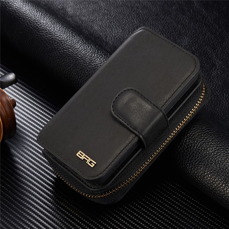 BRG Multi-function Wallet Detachable Phone Case for iPhone SE/5s/5 with Stand and Handle - Black-3