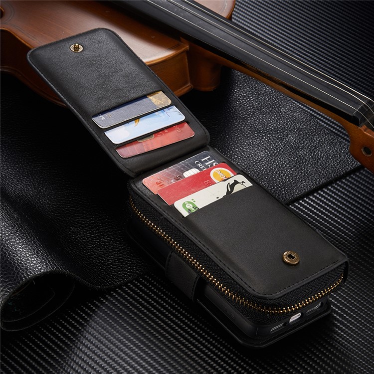 BRG Multi-function Wallet Detachable Phone Case for iPhone SE/5s/5 with Stand and Handle - Black-4
