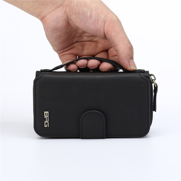 BRG Multi-function Wallet Detachable Phone Case for iPhone SE/5s/5 with Stand and Handle - Black-8