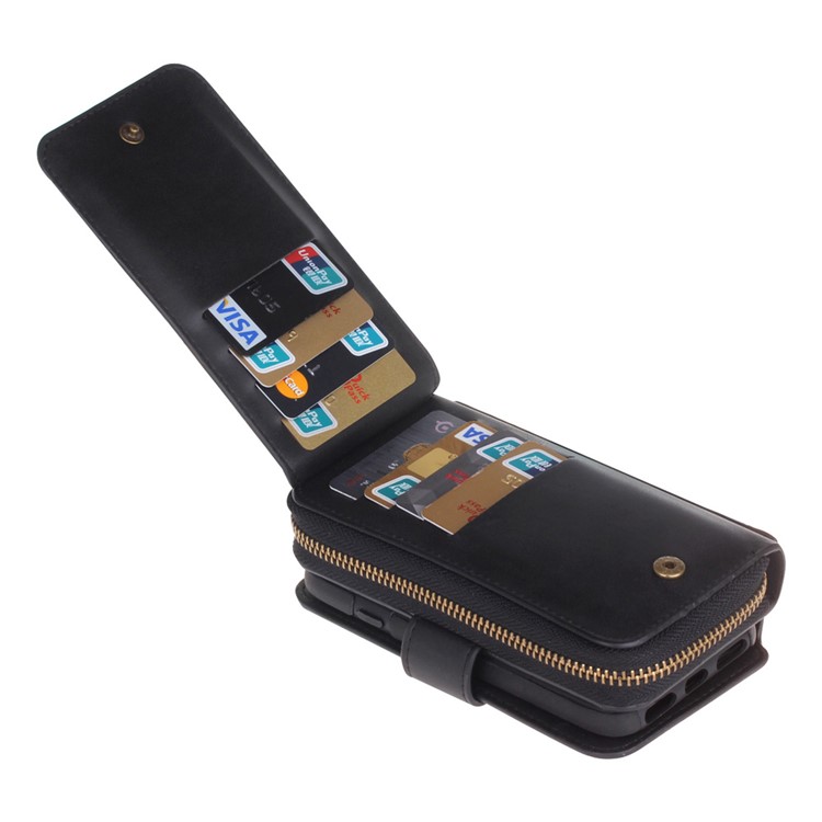 BRG Portable Detachable 2-in-1 TPU + Zipper Wallet Leather Case for iPhone 7 Plus - Black-5