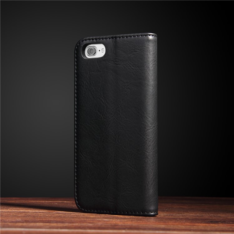 Vintage Flip Stand Leather Cell Phone Case for iPhone 7 with Card Slots - Black-2