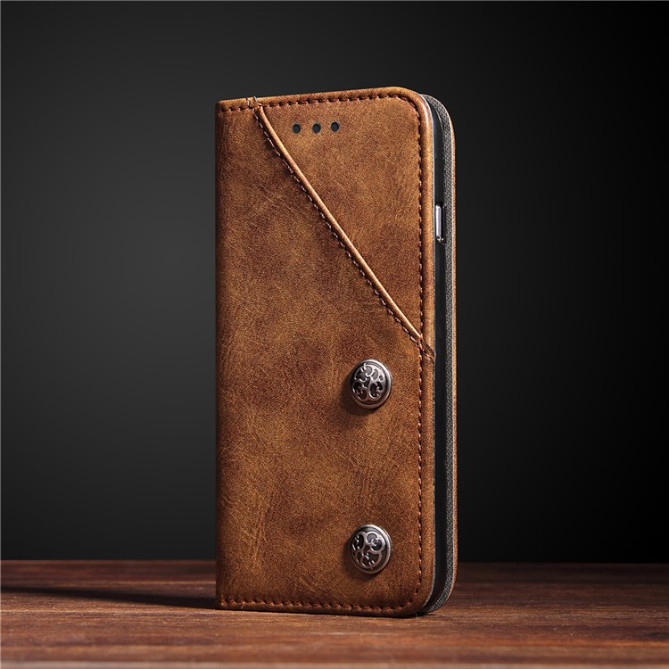 

Vintage Flip Stand Leather Mobile Phone Casing for iPhone 8 / 7 4.7 inch with Card Slots - Brown
