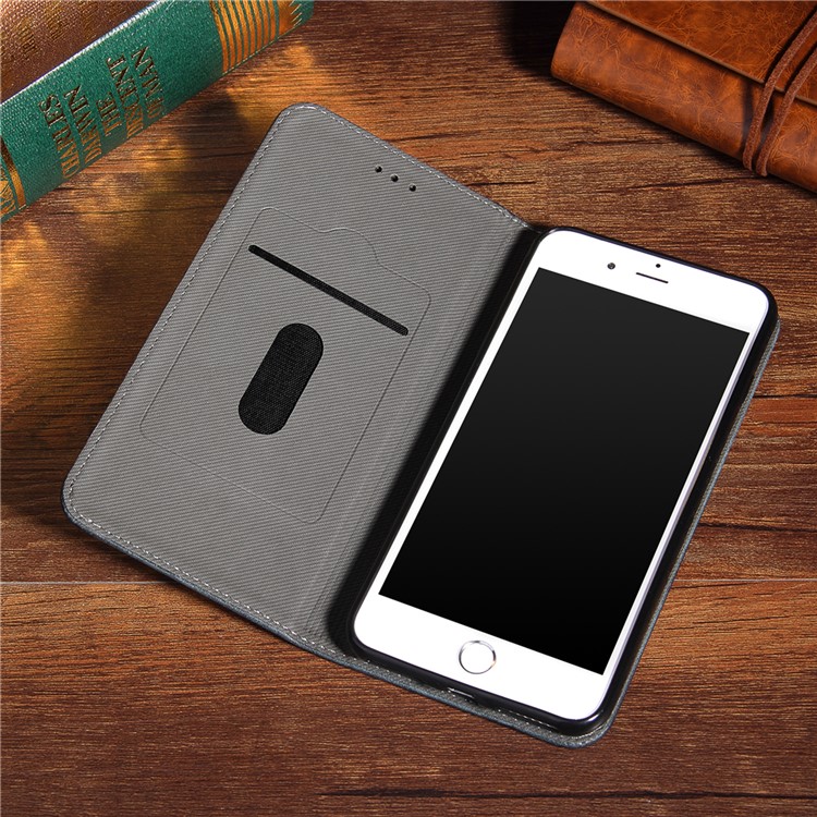 Bronze Grain PU Leather Case with Inside and Outside Card Slots for iPhone 6s Plus/6 Plus - Black-7