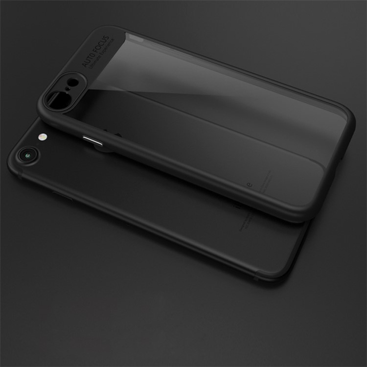 IPAKY Clear Hybrid Cell Phone Case (TPU Frame + Acrylic Back Plate) for iPhone 7 4.7 inch - Black-3
