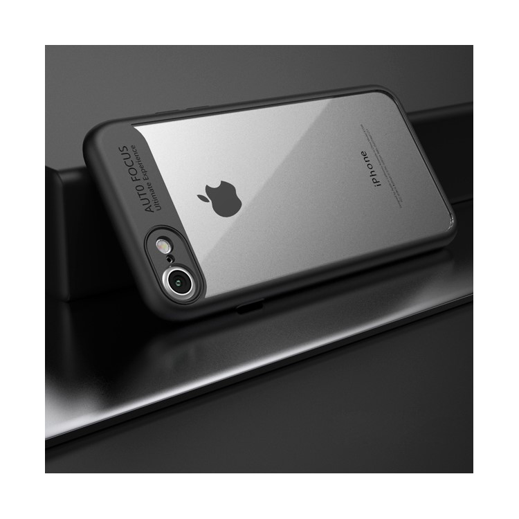 IPAKY Clear Hybrid Cell Phone Case (TPU Frame + Acrylic Back Plate) for iPhone 7 4.7 inch - Black-6