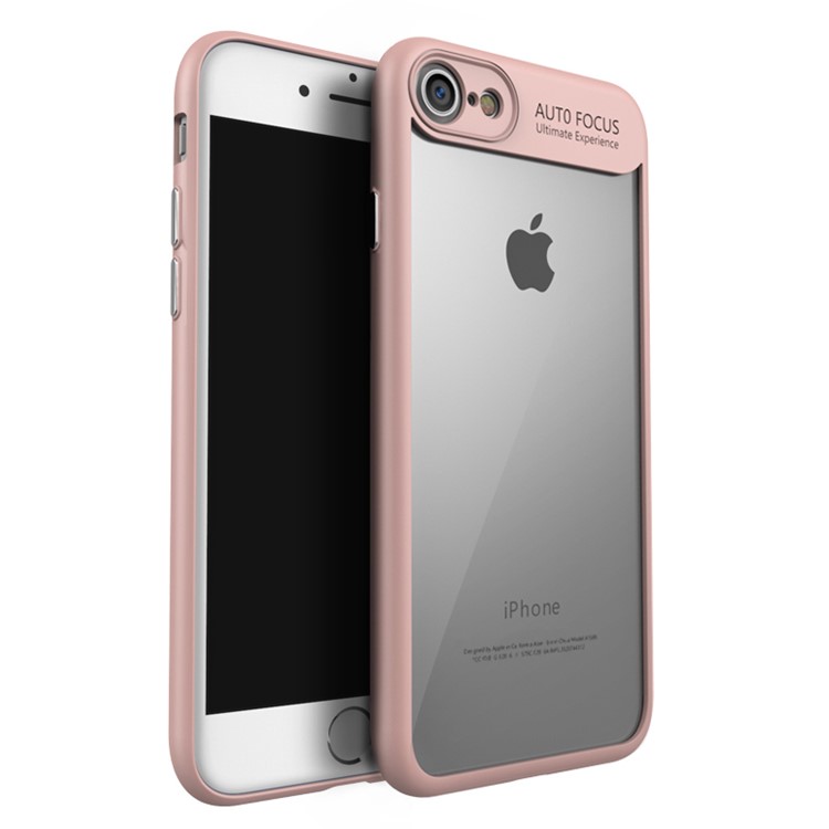 

IPAKY Transparent Combo Cell Phone Shell (TPU Bumper + Acrylic Back Plate) for iPhone 8/7 4.7 inch - Pink