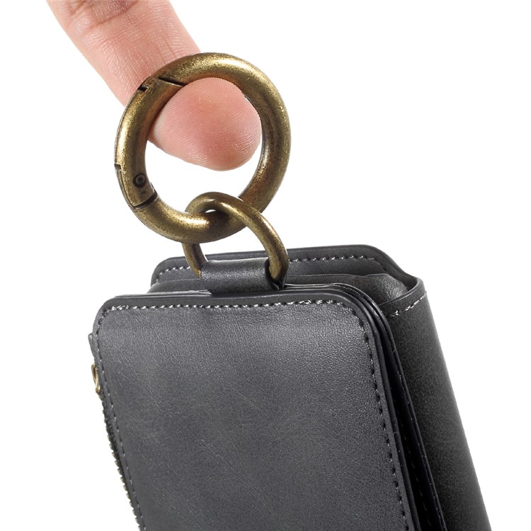 2-in-1 Button Closure Zippered Wallet Leather Cell Phone Case for iPhone 7 Plus 5.5 inch - Black-14