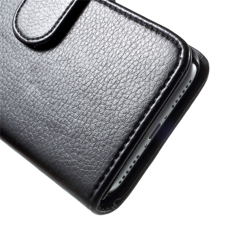 Litchi Texture Leather Wallet Cell Phone Case with Belt Clip for iPhone 7 4.7 inch - Black-8