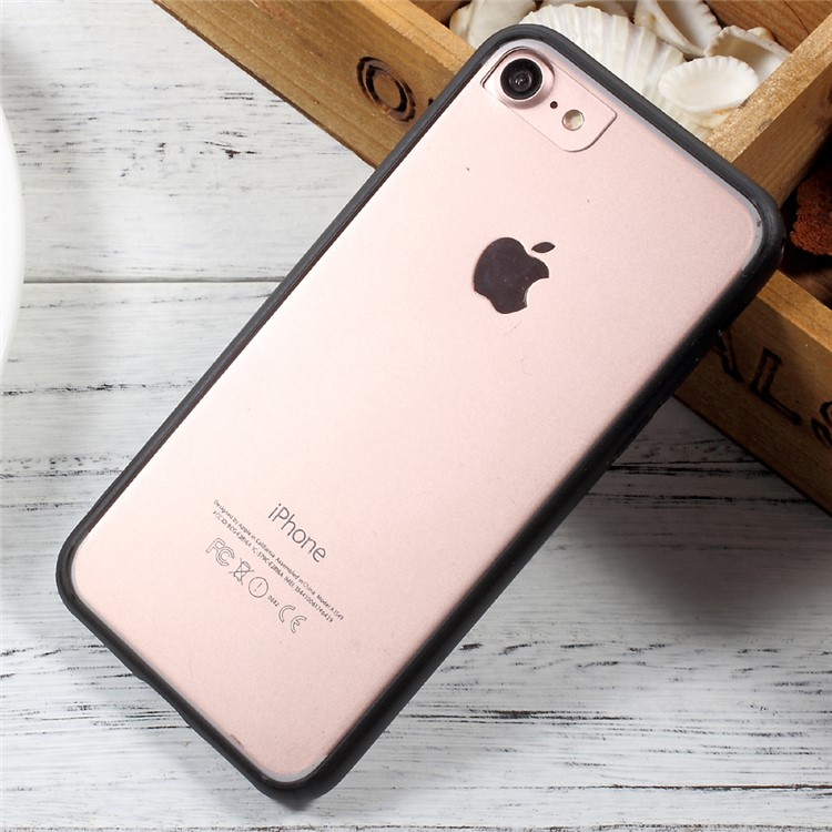 For iPhone 7 4.7 Clear Hybrid Phone Shell (TPU Frame + Acrylic Back) - Black-1