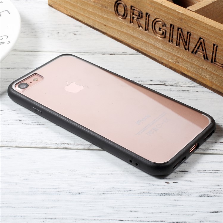 For iPhone 7 4.7 Clear Hybrid Phone Shell (TPU Frame + Acrylic Back) - Black-6