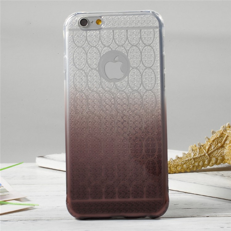 OUCASE Gradient Color TPU Mobile Phone Case with Inner Glittery Diamond Pattern for iPhone 6s 6 - Grey-2