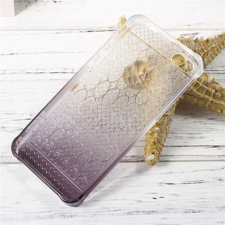 OUCASE Gradient Color TPU Phone Case with Inner Glittery Diamond Pattern for iPhone SE 5s 5 - Grey-5
