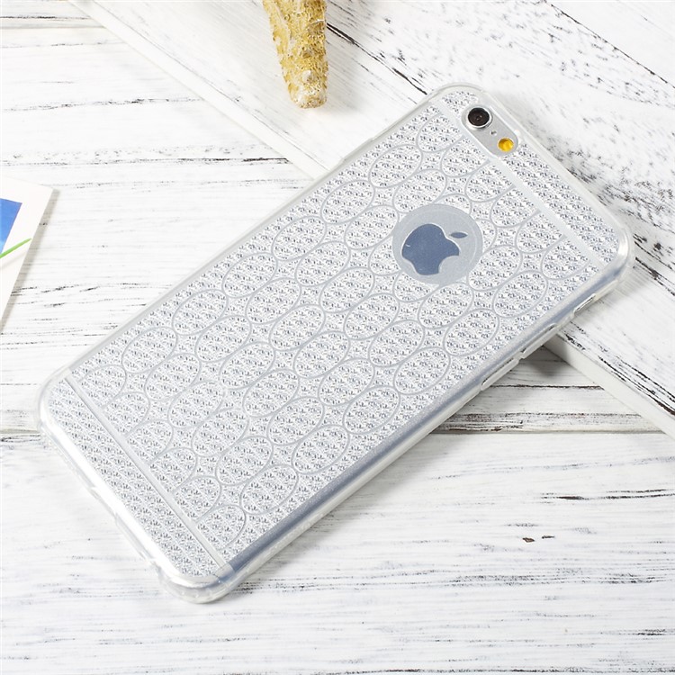 OUCASE Soft TPU Phone Case with Inner Glittery Diamond Pattern for iPhone 6s 6 - Transparent-1