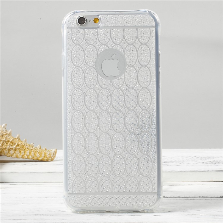 OUCASE Soft TPU Phone Case with Inner Glittery Diamond Pattern for iPhone 6s 6 - Transparent-2