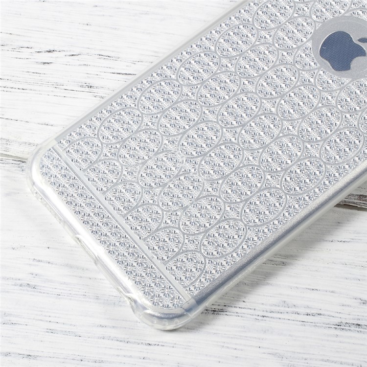 OUCASE Soft TPU Phone Case with Inner Glittery Diamond Pattern for iPhone 6s 6 - Transparent-4