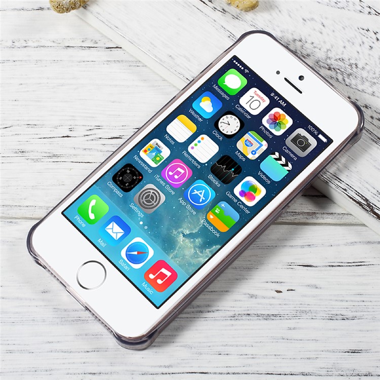 OUCASE Inner Glittery Diamond Pattern TPU Case for iPhone SE/5s/5 - Grey-2