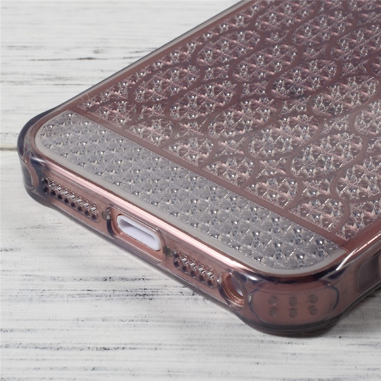 OUCASE Inner Glittery Diamond Pattern TPU Case for iPhone SE/5s/5 - Grey-4