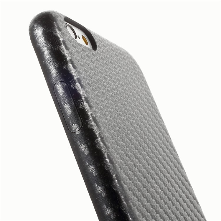 OUCASE Carbon Fiber PU Leather Coated Splicing PC Cell Phone Case for iPhone 6s 6 - Black-6