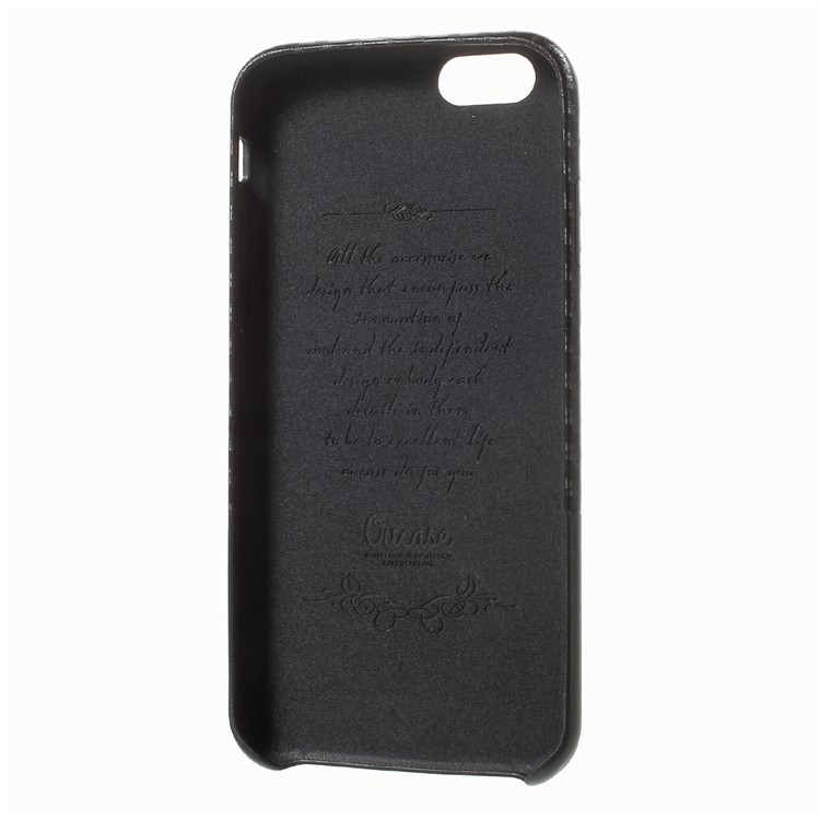 OUCASE Carbon Fiber PU Leather Coated Splicing PC Cell Phone Case for iPhone 6s 6 - Black-7