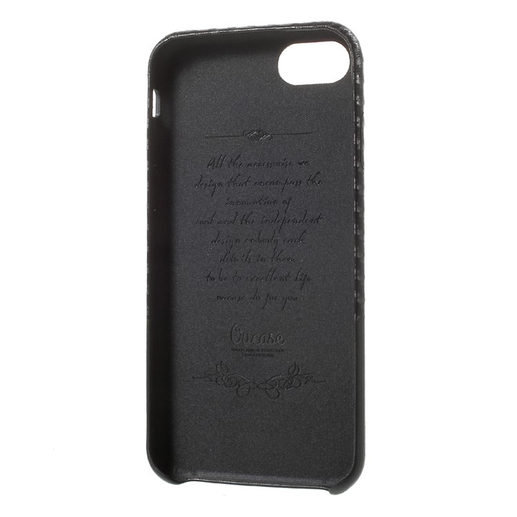 OUCASE Carbon Fiber PU Leather Coated Splicing Plastic Case for iPhone 7 - Black-7
