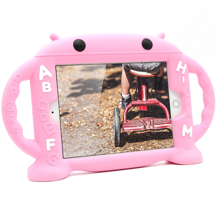 3D Fun Cartoon Robot Shockproof Silicone Protective Stand Case for iPad Mini 3 2 1 - Pink-1