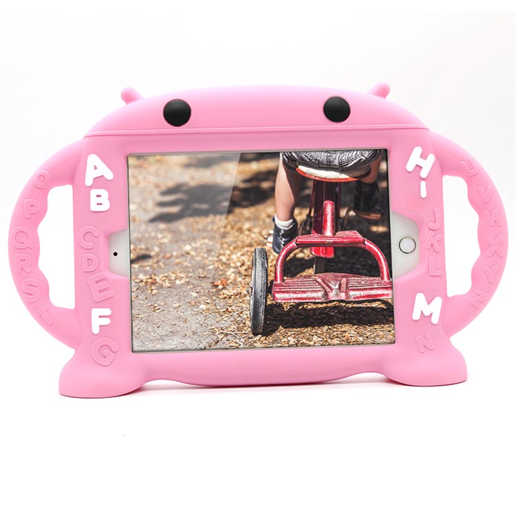 3D Fun Cartoon Robot Shockproof Silicone Protective Stand Case for iPad Mini 3 2 1 - Pink-2