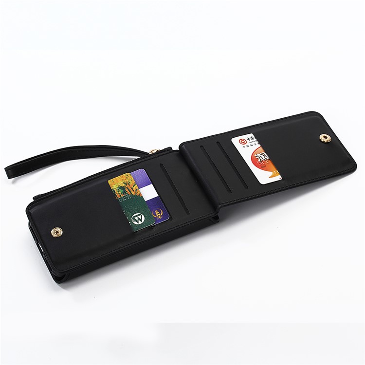 2-in-1 Button Closure Zippered Crazy Horse Matte Wallet Leather Case for iPhone 7 4.7 inch - Black-10