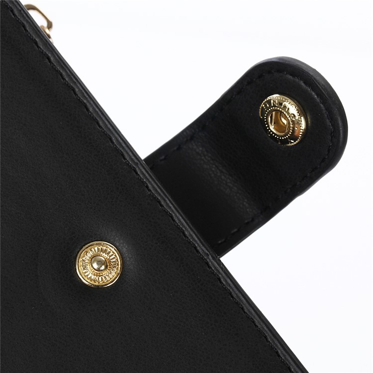 2-in-1 Button Closure Zippered Crazy Horse Matte Wallet Leather Case for iPhone 7 4.7 inch - Black-7
