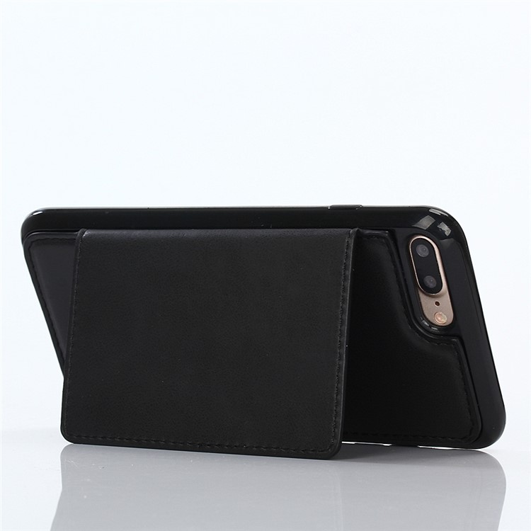 Detachable 2-in-1 Matte Crazy Horse Zippered Wallet Leather Case for iPhone 7 Plus - Black-5