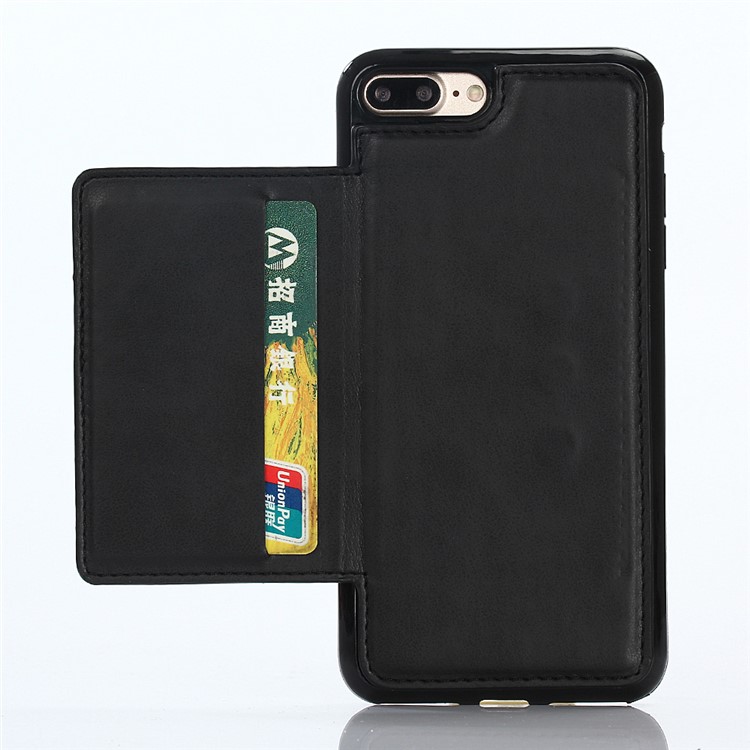 Detachable 2-in-1 Matte Crazy Horse Zippered Wallet Leather Case for iPhone 7 Plus - Black-6