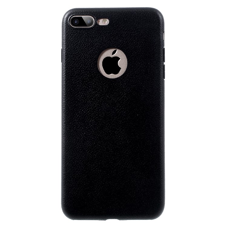 OUCASE At Ease Series Litchi Grain TPU Back Case for iPhone 7 Plus 5.5 Inch - Black-2
