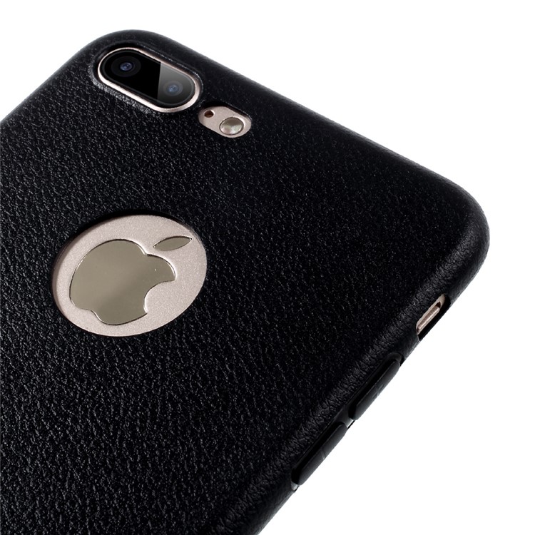 OUCASE At Ease Series Litchi Grain TPU Back Case for iPhone 7 Plus 5.5 Inch - Black-3