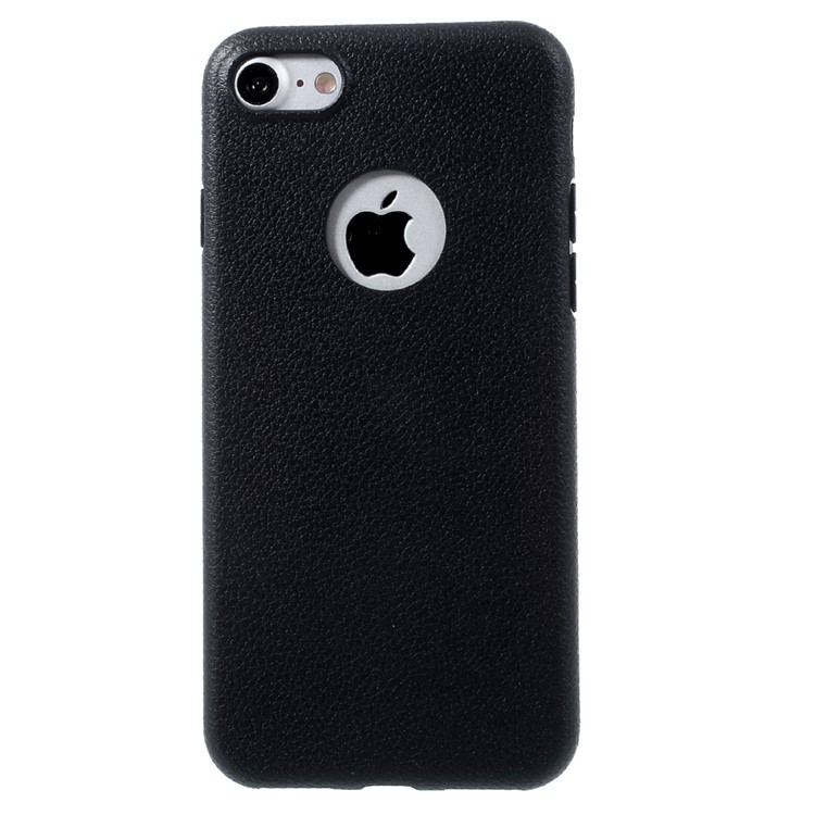 OUCASE At Ease Series Litchi Texture Soft TPU Case for iPhone 7 4.7 Inch - Black-2