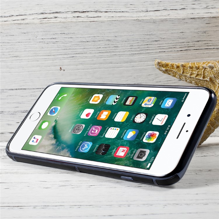 OUCASE Ring Holder Kickstand Electroplated Phone Case for iPhone 7 Plus 5.5 (PC + TPU ) - Black / Tarnish-4