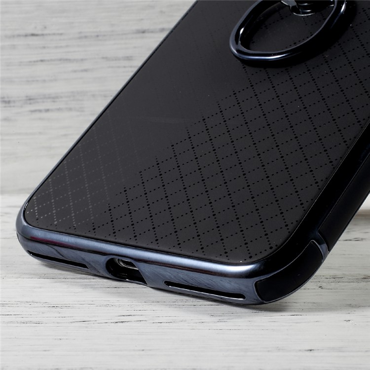 OUCASE Ring Holder Kickstand Electroplated Phone Case for iPhone 7 Plus 5.5 (PC + TPU ) - Black / Tarnish-6