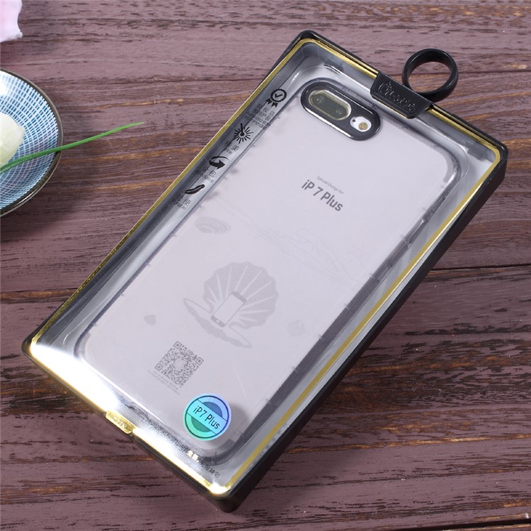 OUCASE Bodyguard Series Drop-proof TPU Case for iPhone 7 Plus 5.5 - Transparent Black-11