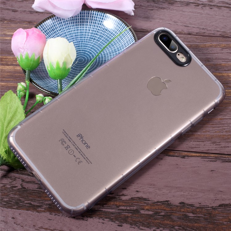 OUCASE Bodyguard Series Drop-proof TPU Case for iPhone 7 Plus 5.5 - Transparent Black-3