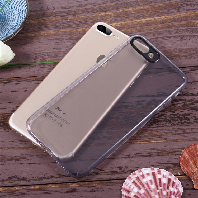 OUCASE Bodyguard Series Drop-proof TPU Case for iPhone 7 Plus 5.5 - Transparent Black-7